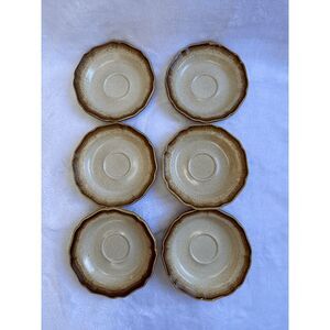 Vintage Mikasa Whole Wheat E8000 Saucer Plate Set of Six, 6"
